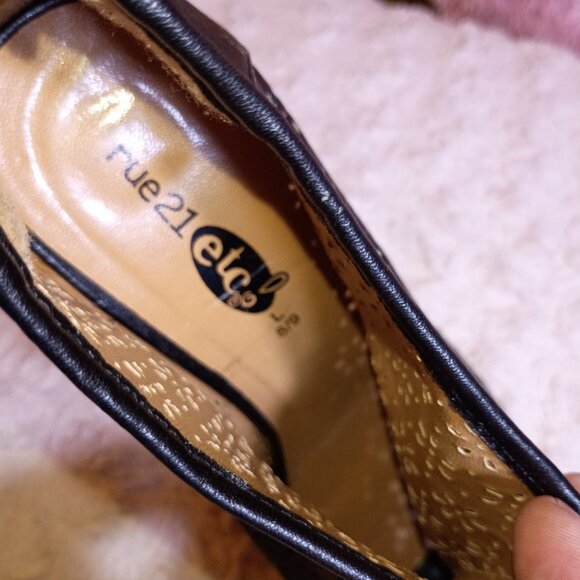 Women's Black Platform Peep Toe Heeled Boot Size L 8/9 - Picture 4 of 6